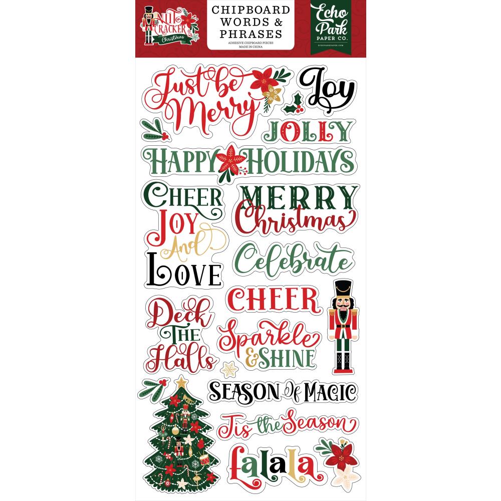 Echo Park Chipboard - Words & Phrases - Nutcracker Christmas