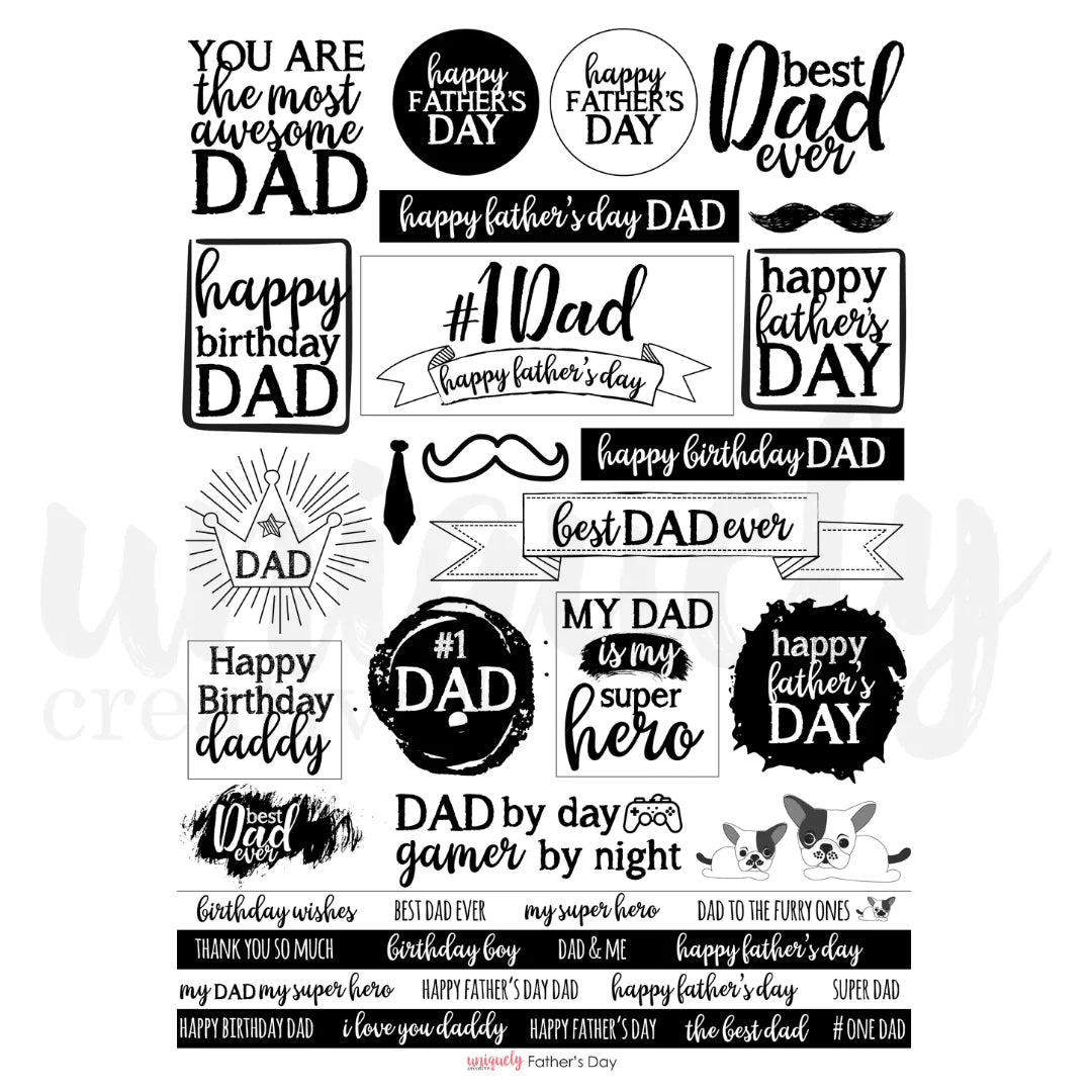Uniquely Creative - Cut-A-Part Sheet - Fathers Day Sentiments