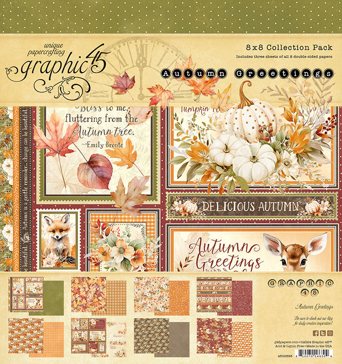 Graphic 45 - Collection Pack 8x8 - Autumn Greetings