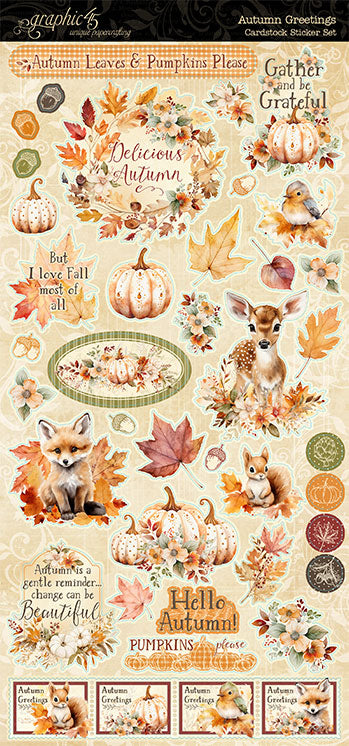 Graphic 45 Cardstock Stickers - Autumn Greetings