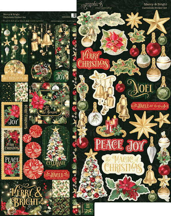 Graphic 45 Cardstock Stickers - Merry & Bright