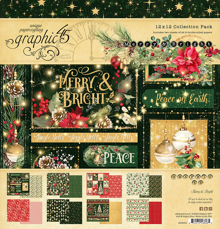 Graphic 45 Collection Pack 12x12 - Merry & Bright