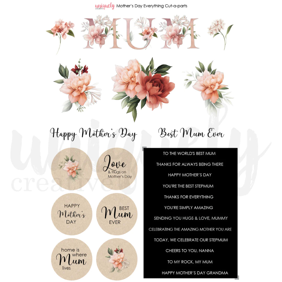 Uniquely Creative - Cut-A-Part Sheet - Mother's Day Everything