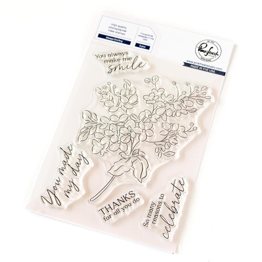 Pinkfresh Studio Clear Stamp Set - Always Smiling