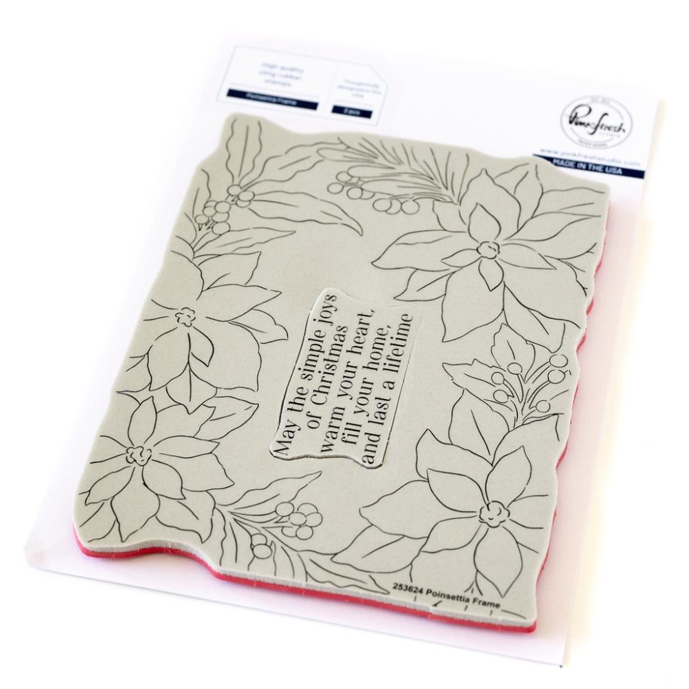 Pinkfresh Studio Cling Stamp - Poinsettia Frame