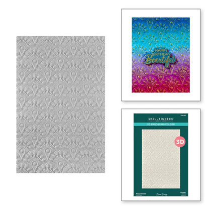 Spellbinders 3D Embossing Folder - Peacock Motif