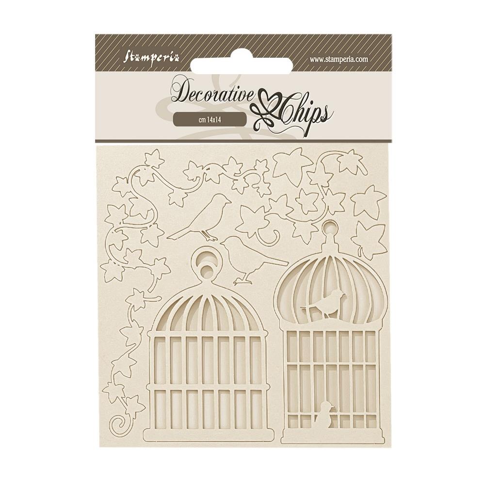 Stamperia Decorative Chips - Godlen Harmony Cages