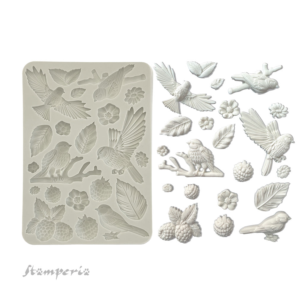 Stamperia Silicone Mould A5 - Forest Birds