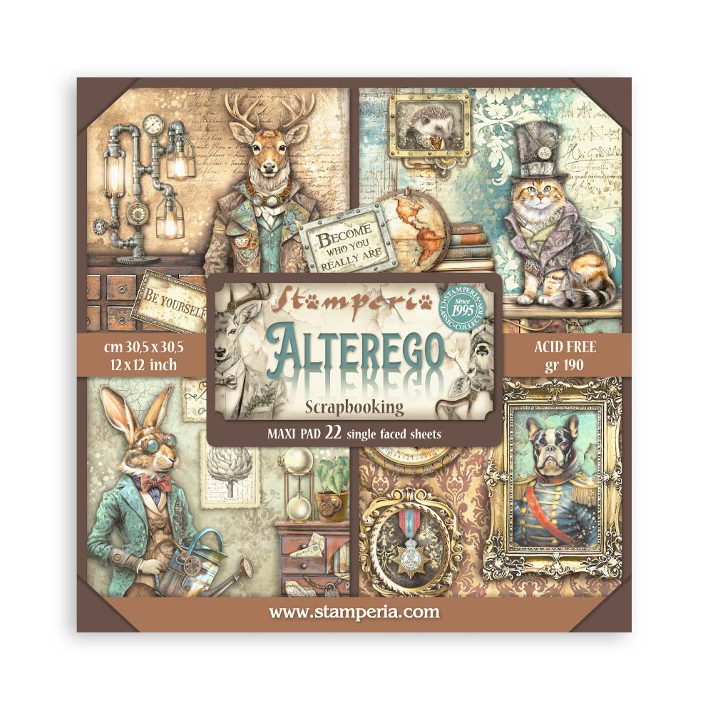 Stamperia Single-Sided Paper Pad 12x12 - Alterego