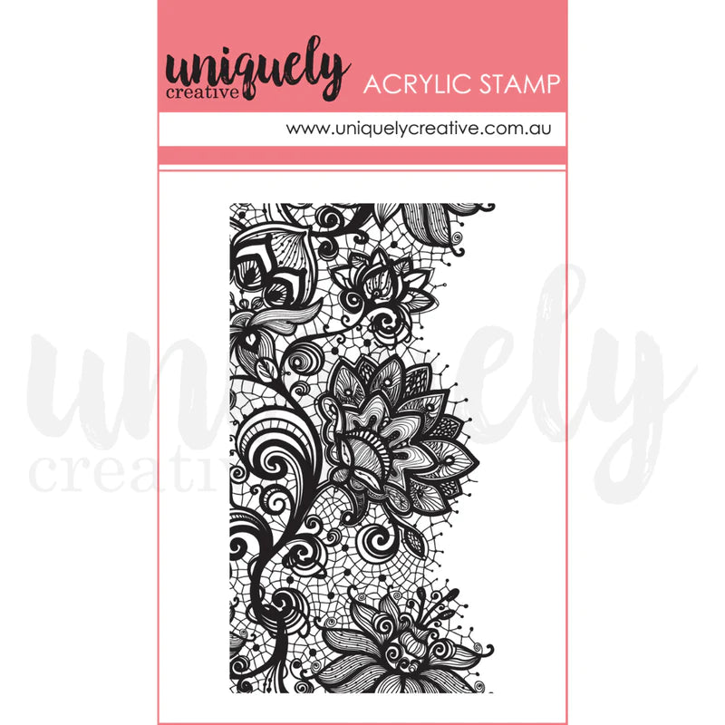 Uniquely Creative - Acrylic Mini Mark Making Stamp - Floral Doily