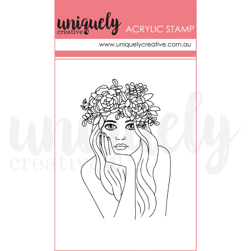 Uniquely Creative - Acrylic Mini Mark Making Stamp - Dahlia