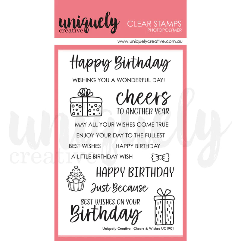Uniquely Creative - Acrylic Stamp - Cheers & Wishes