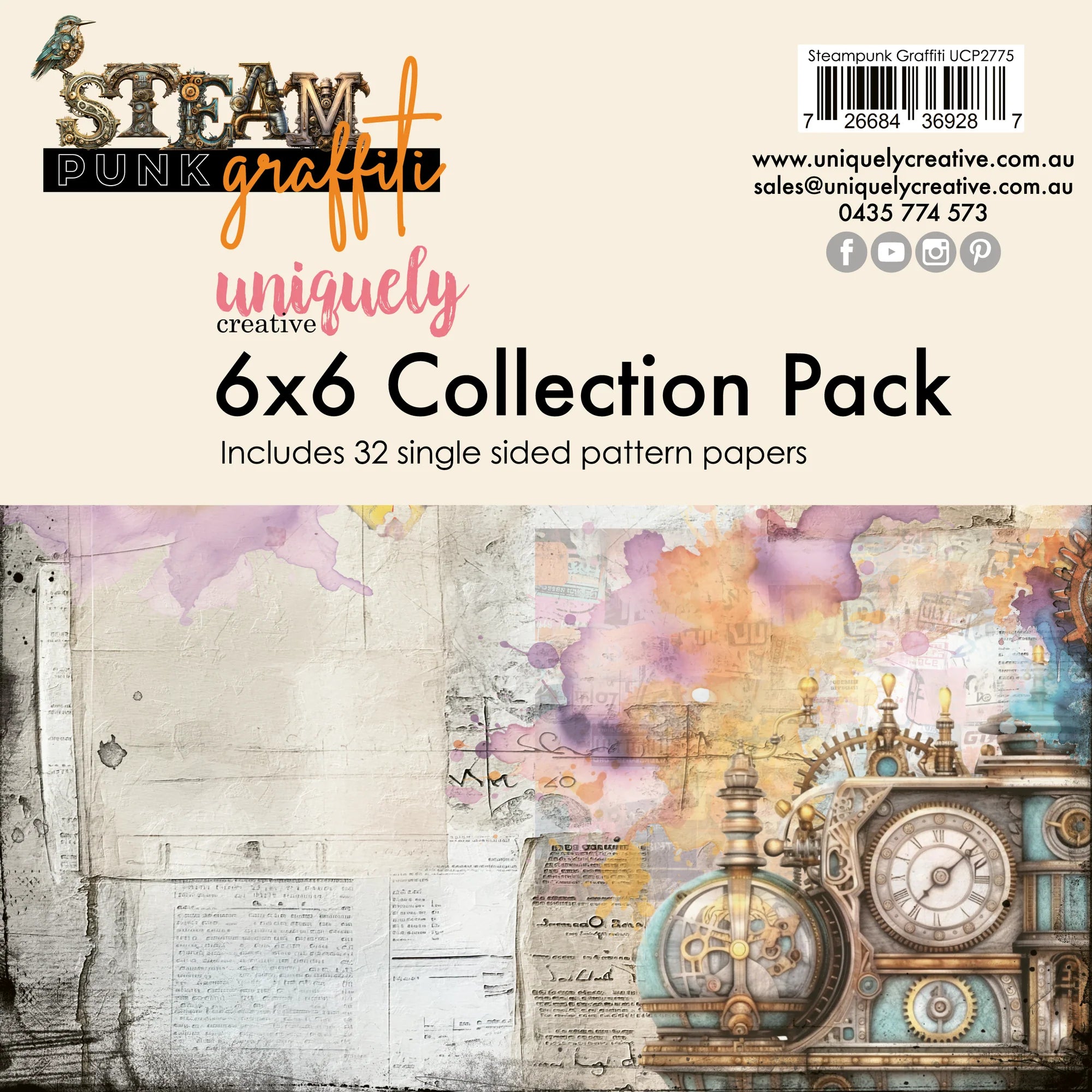 Uniquely Creative - 6x6 Collection Pack - Steampunk Graffiti