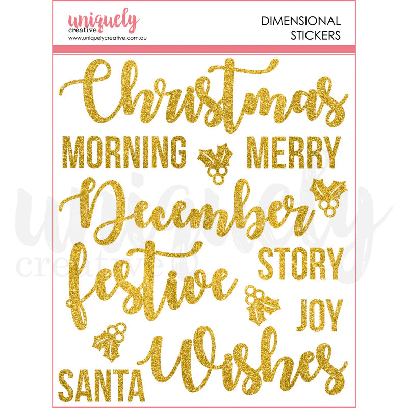 Uniquely Creative - Christmas Wishes Glitter Dimensional Stickers