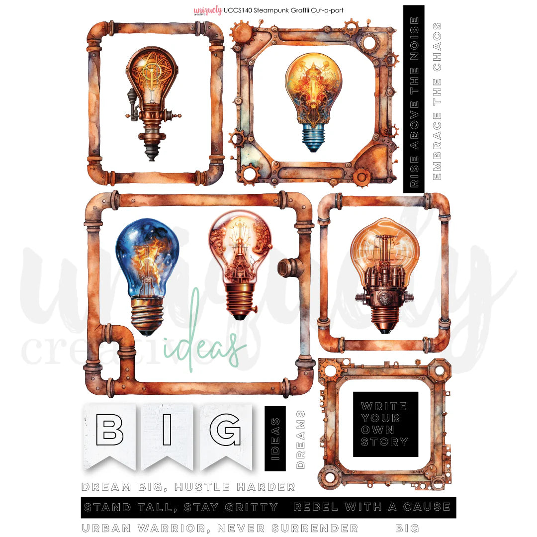 Uniquely Creative - Cut-A-Part Sheet - Steampunk Graffiti