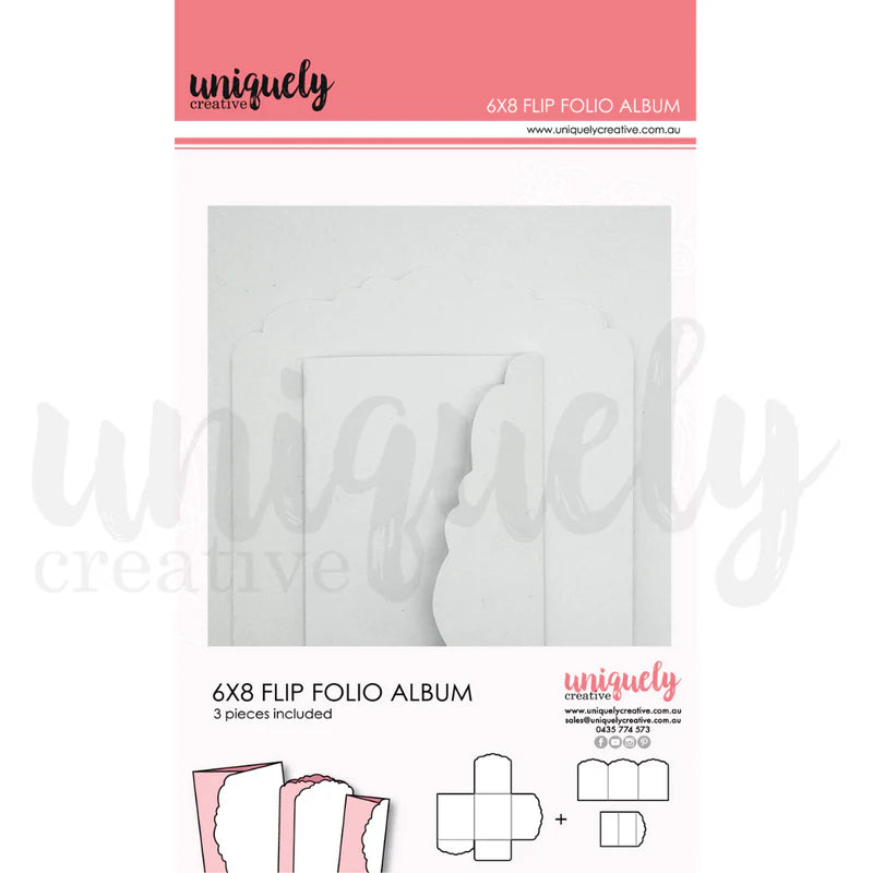 Uniquely Creative 6x8 Flip Folio - White