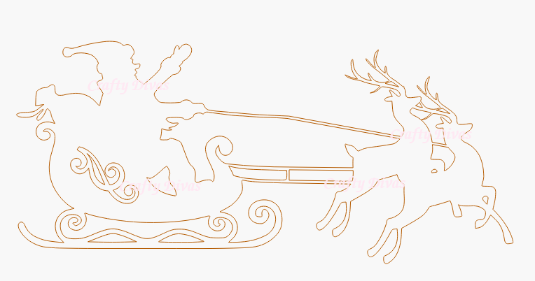 Chipboard Shapes - Santa Sleigh with Reindeers