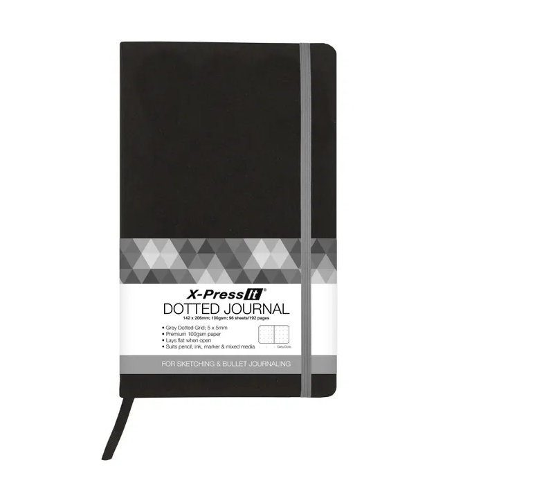 X-Press It - Dotted Journal Black A5