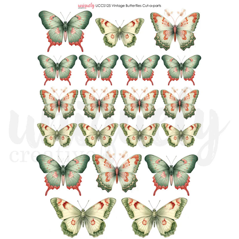 Uniquely Creative - Cut-A-Part Sheet - Vintage Butterflies