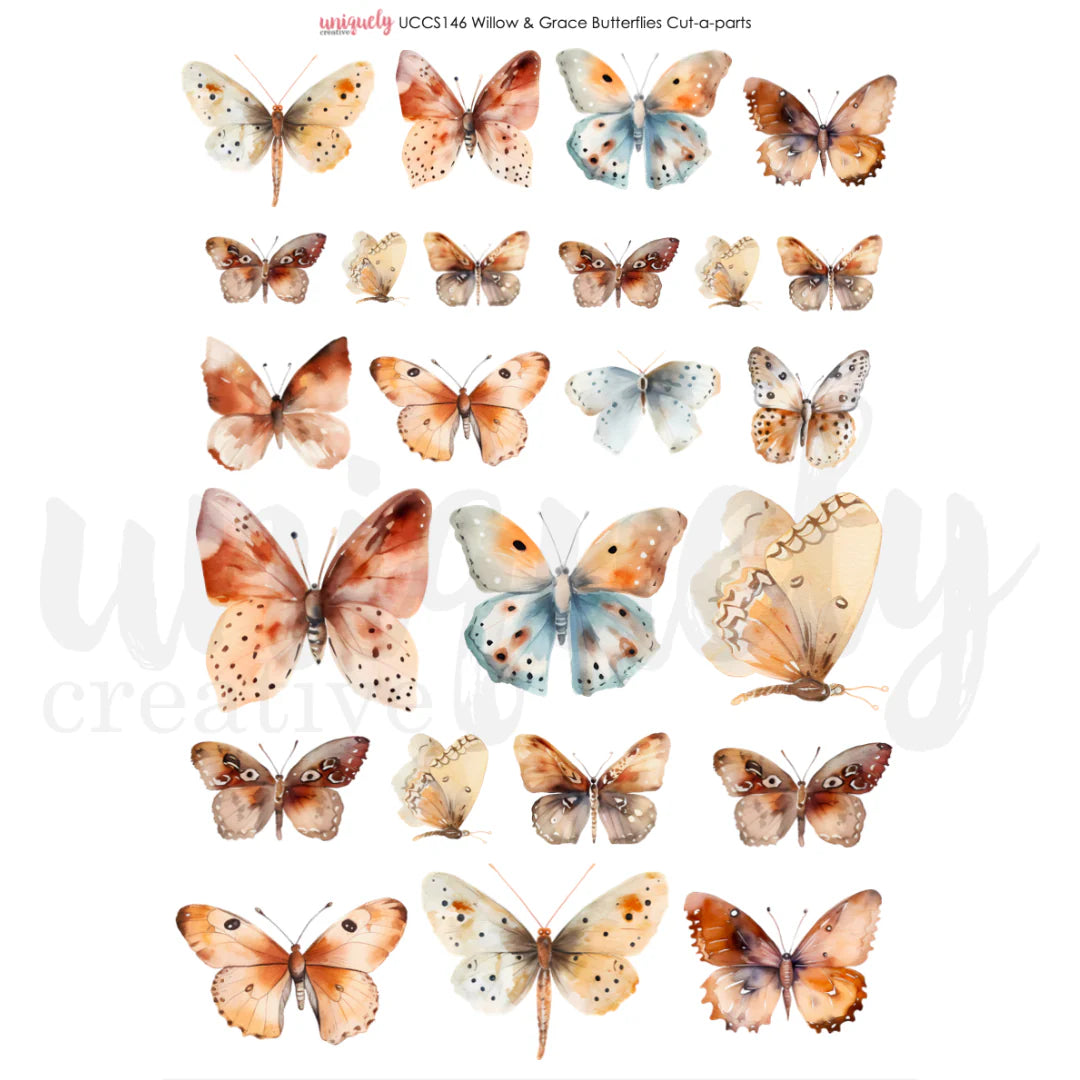 Uniquely Creative - Cut-A-Part Sheet - Willow & Grace Butterflies