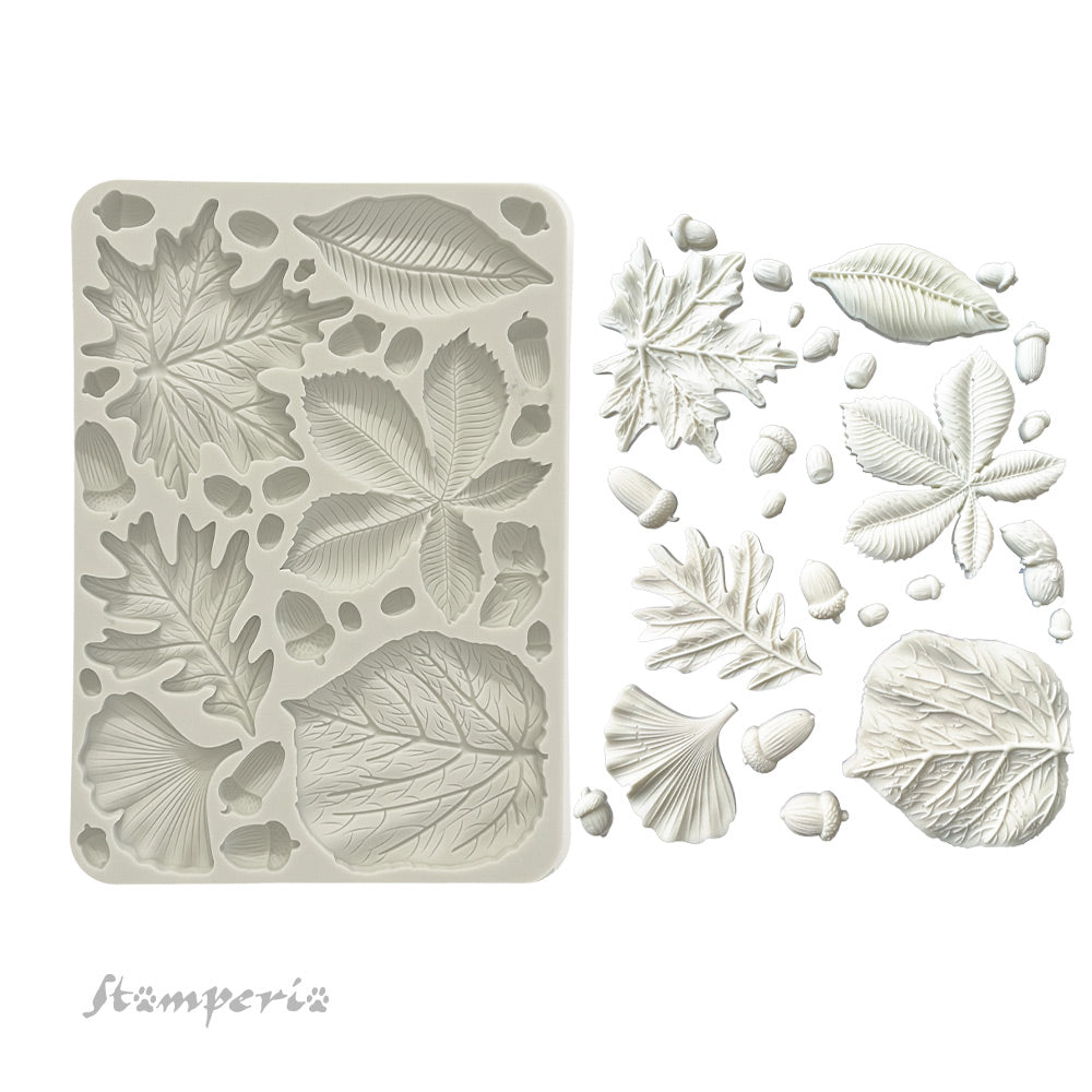 Stamperia Silicone Mould A5 - Forest Leaves And Acorns