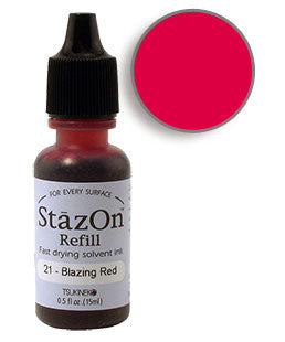 StazOn Solvent Ink - Refill - Blazing Red