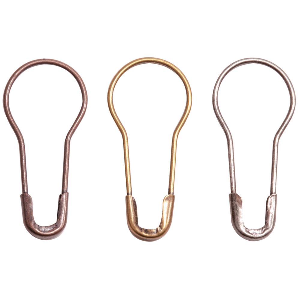 Idea-Ology Metal Loop Pins - Antique Nickel, Brass & Copper