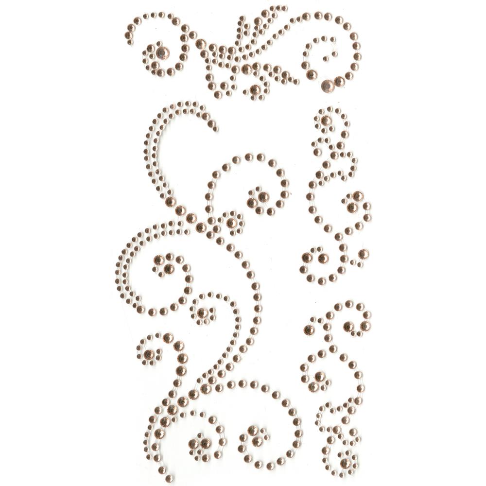 Eyelet Outlet Adhesive Jewel Swirls - Champagne