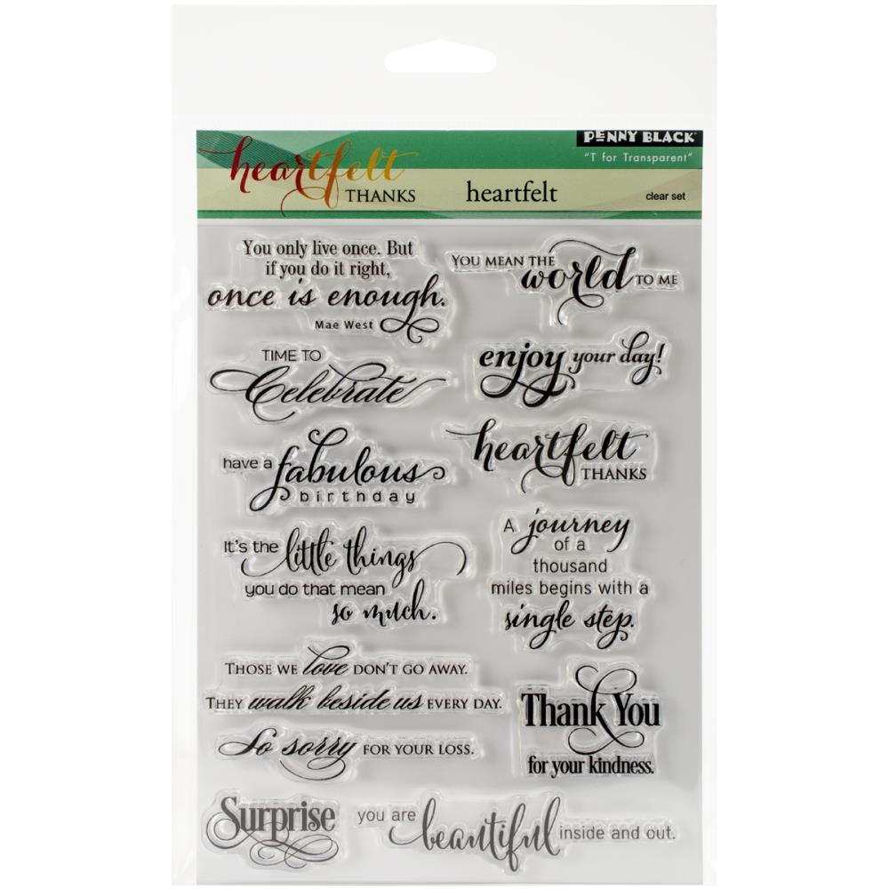 Penny Black Cling Clear Stamps - Heartfelt