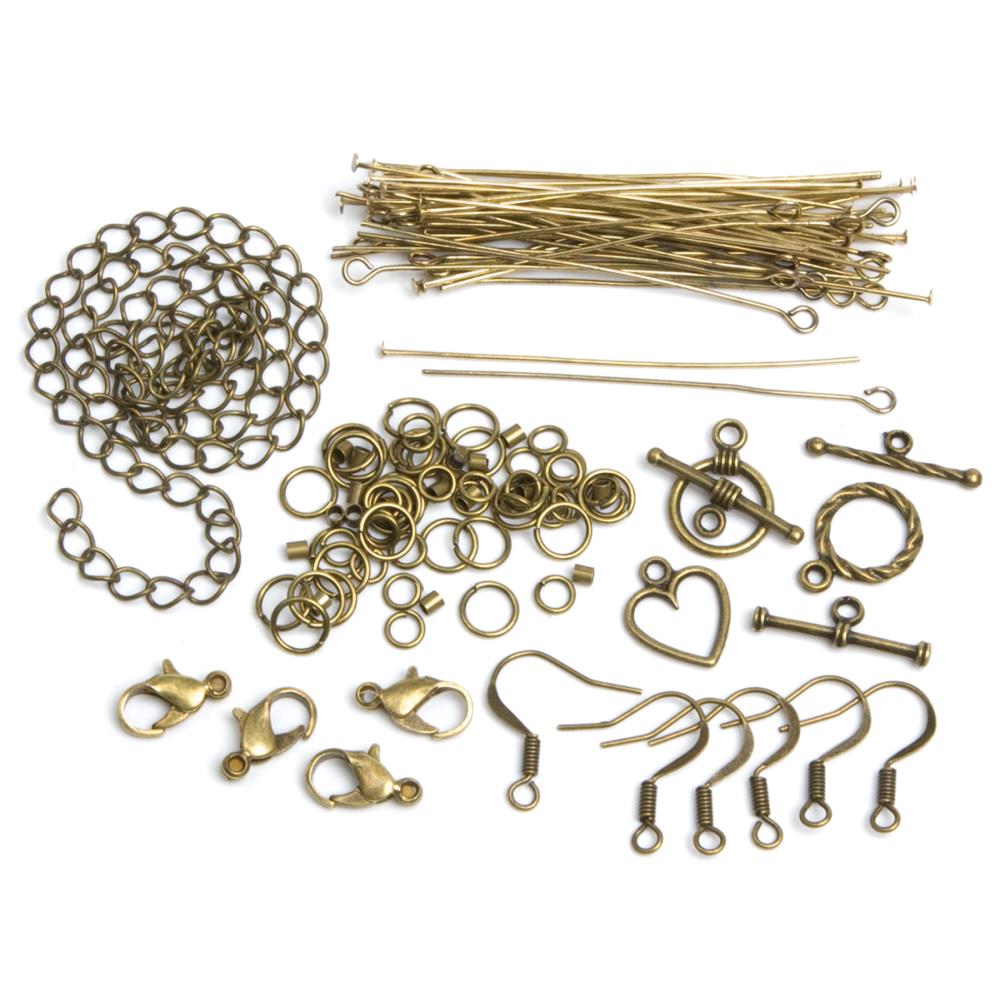 Jewelry Basics Metal Findings - Antique Gold Starter Pack