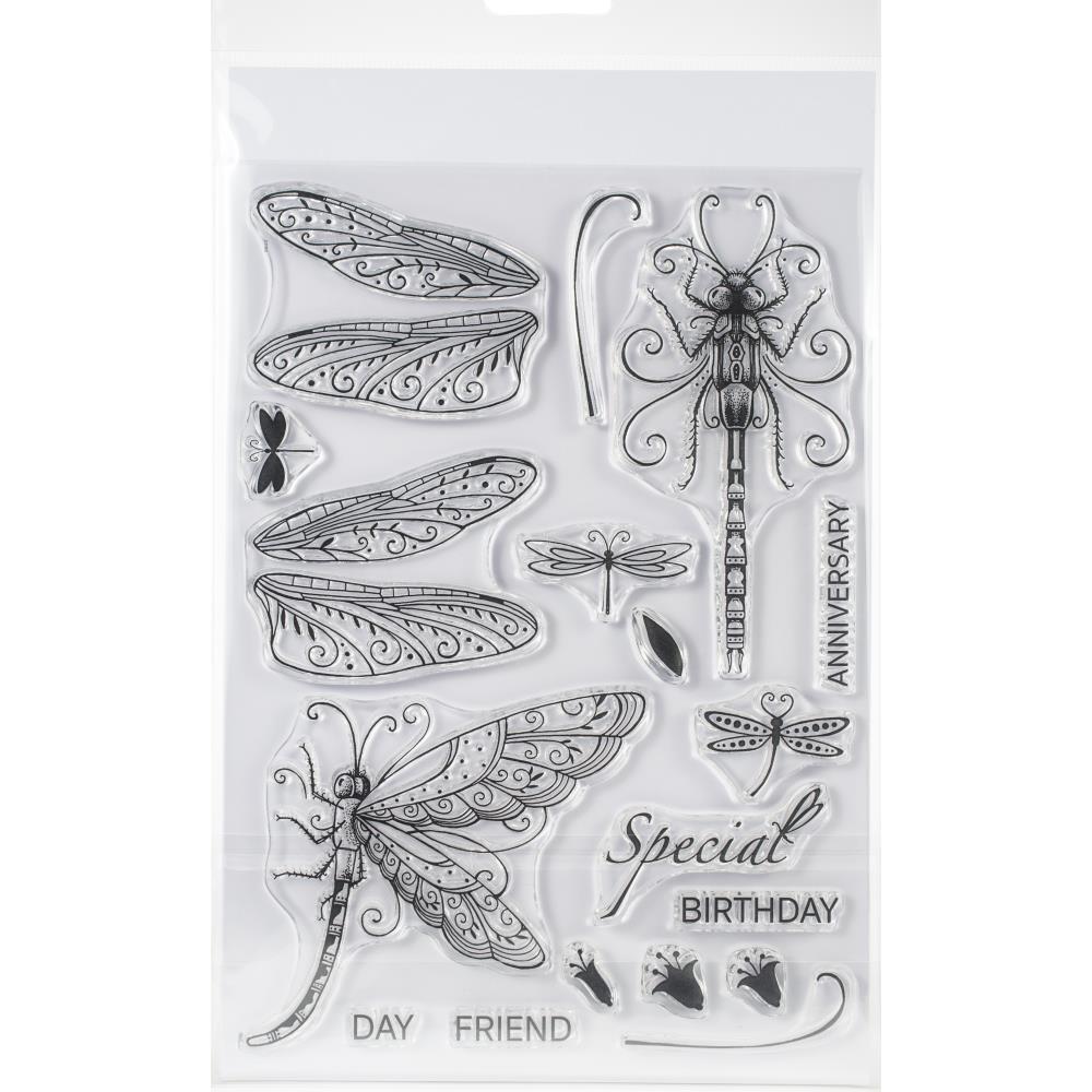 Pink Ink Designs A5 Clear Stamp Set - Dragonfly
