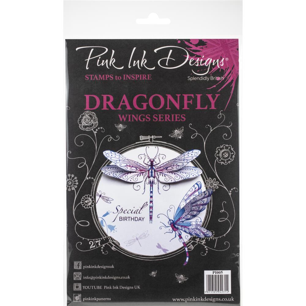 Pink Ink Designs A5 Clear Stamp Set - Dragonfly
