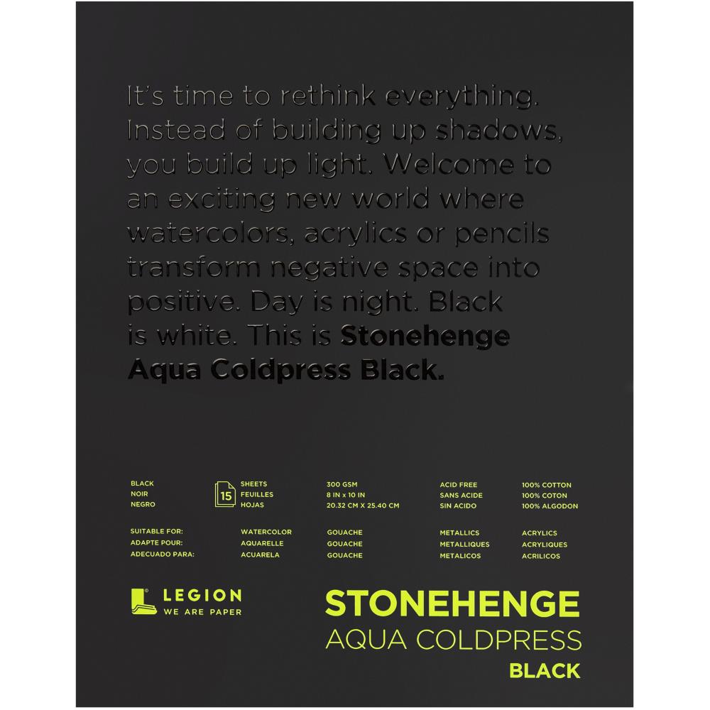Stonehenge Aqua Block Coldpress Pad 8X10 - Black