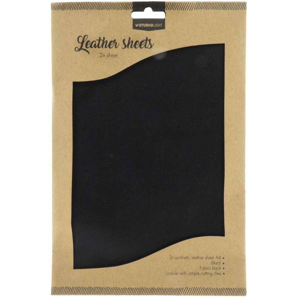 Studio Light Faux Leather Sheets A4 - Black 2pk