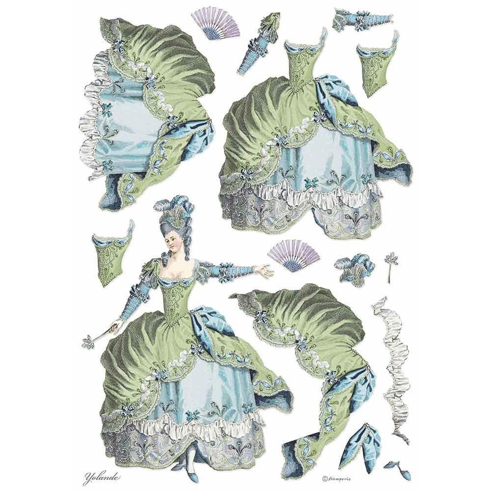 Stamperia Rice Paper Sheet A3 - Lady Green, Princess