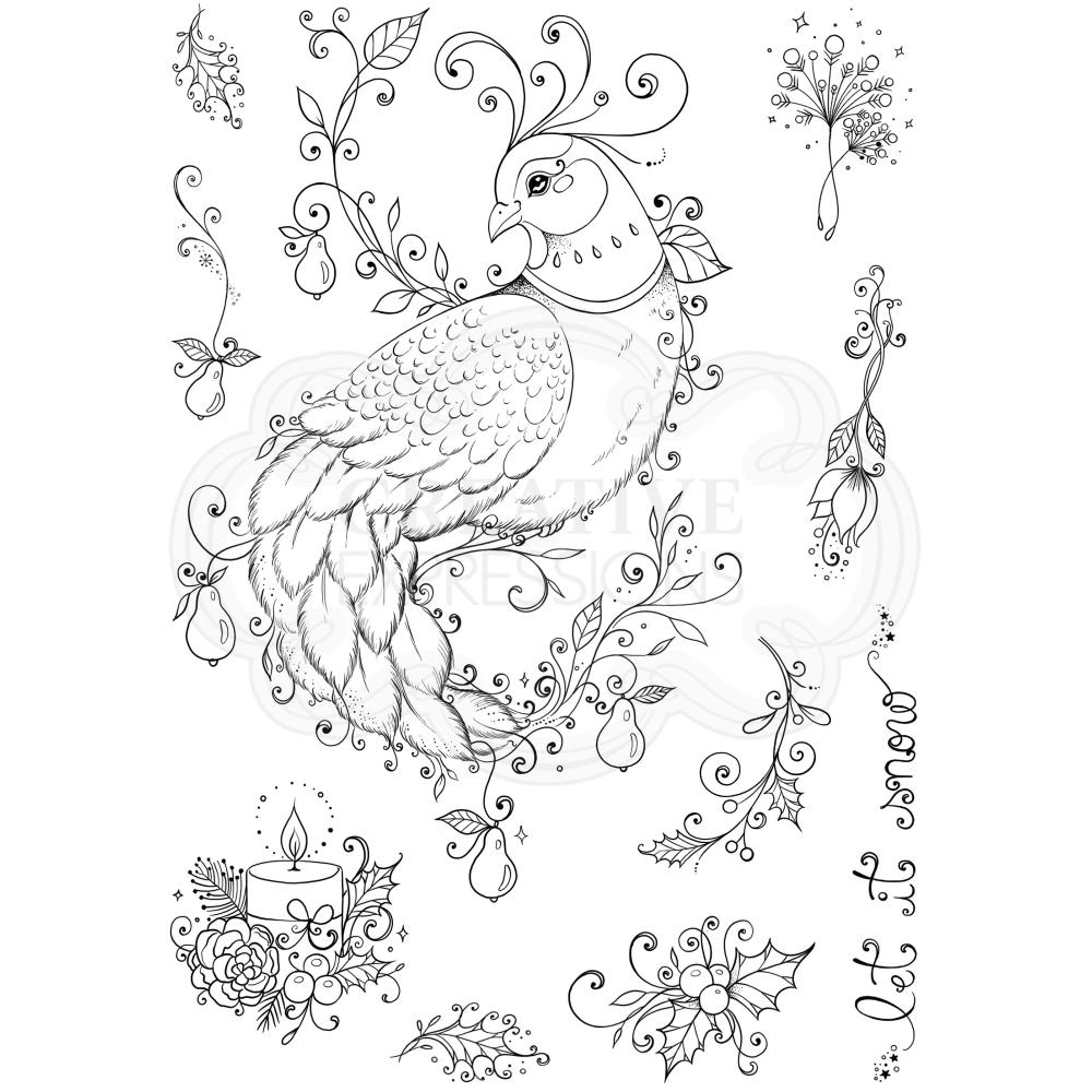 Pink Ink Designs A5 Clear Stamp Set - In A Pear Tree