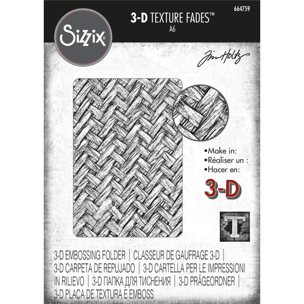 Sizzix 3D Texture Fades Embossing Folder By Tim Holtz - Intertwine