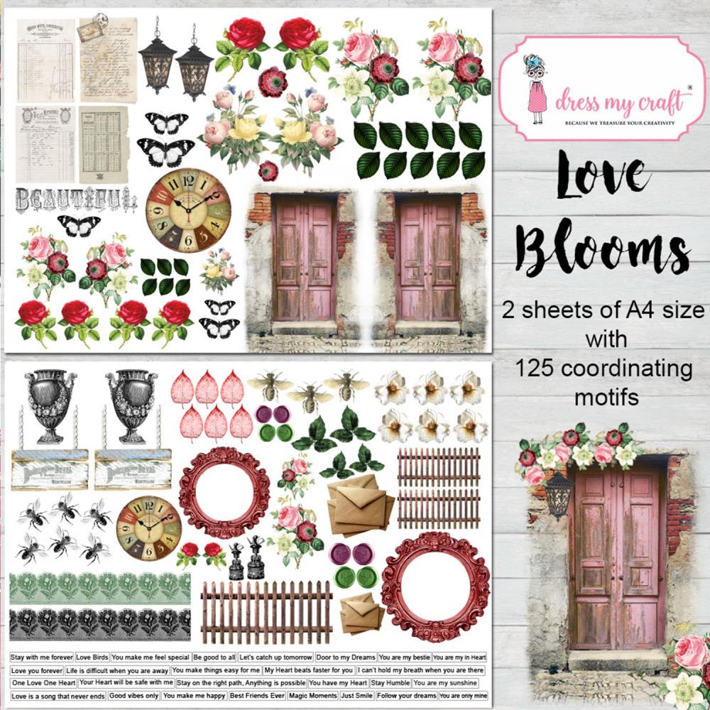 Dress My Craft Image Sheet 240gsm A4 - Love Blooms