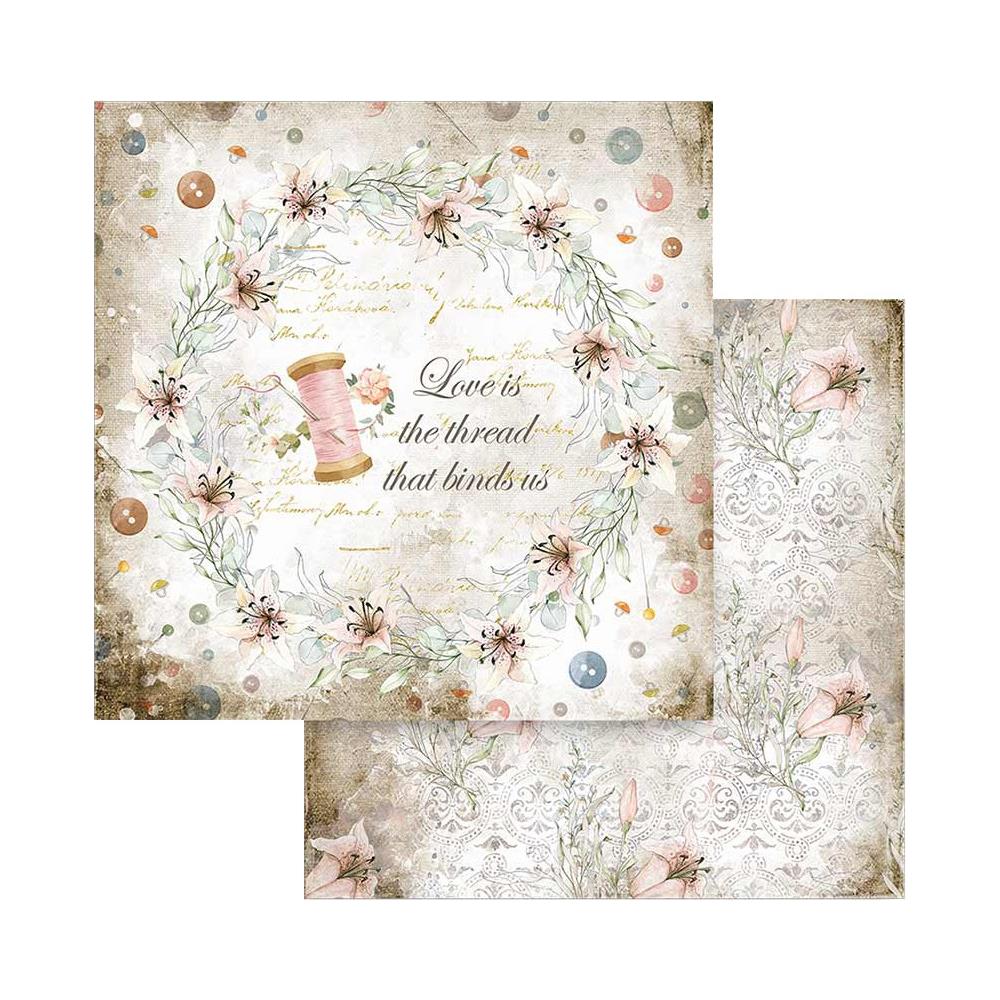 Stamperia Double-Sided Paper Pad - 8x8 - Romantic Threads2