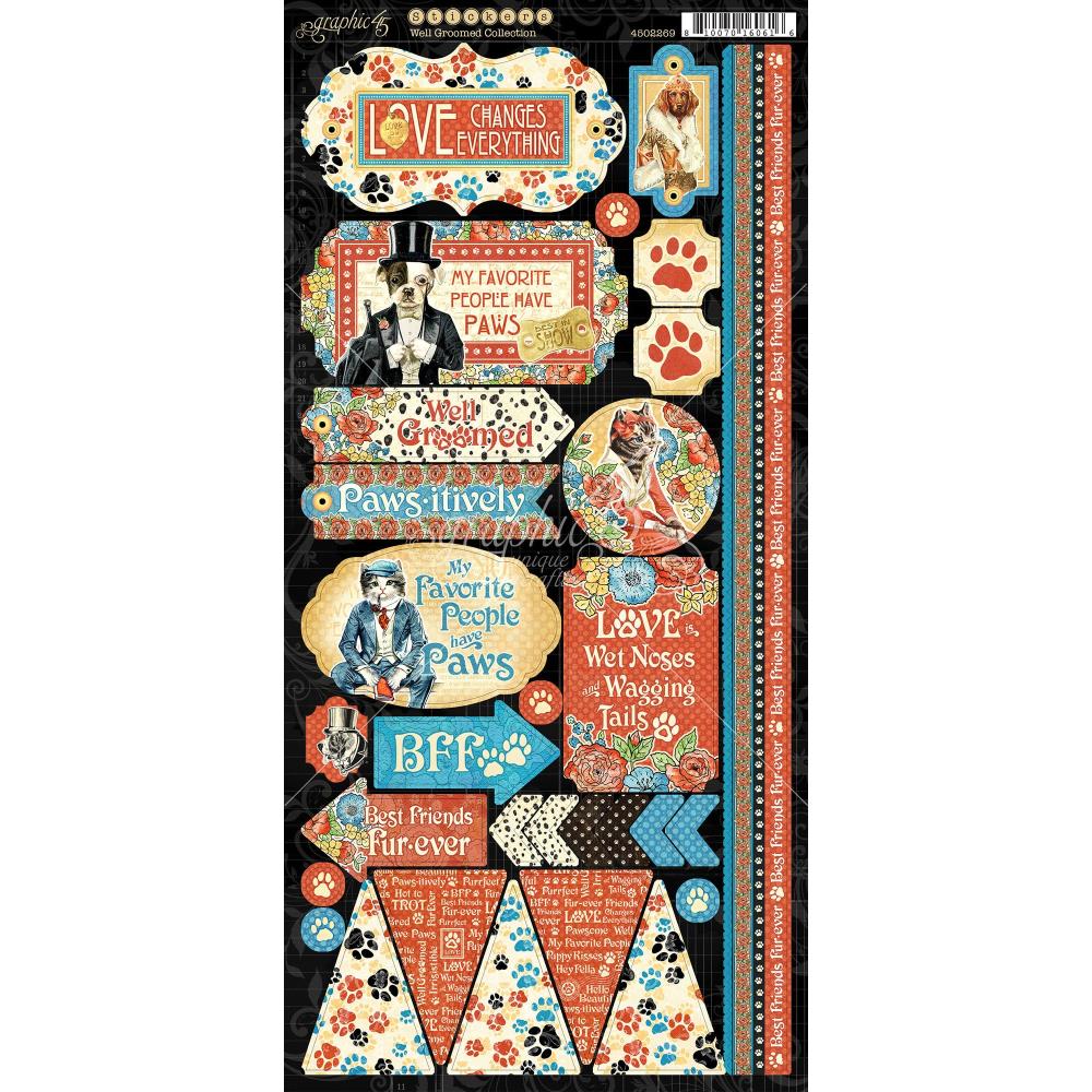 Graphic 45 Cardstock Stickers - Well Groomed