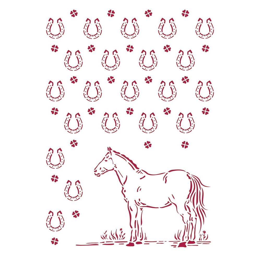 Stamperia Stencil - Horseshoes. Romantic Horses