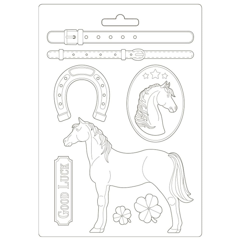 Stamperia Soft Maxi Mould - A4 Standing Horse. Romantic Horses