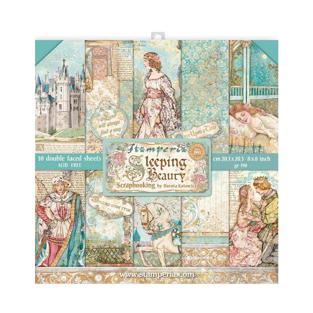 Stamperia Double-Sided Paper Pad - 8x8 - Sleeping Beauty
