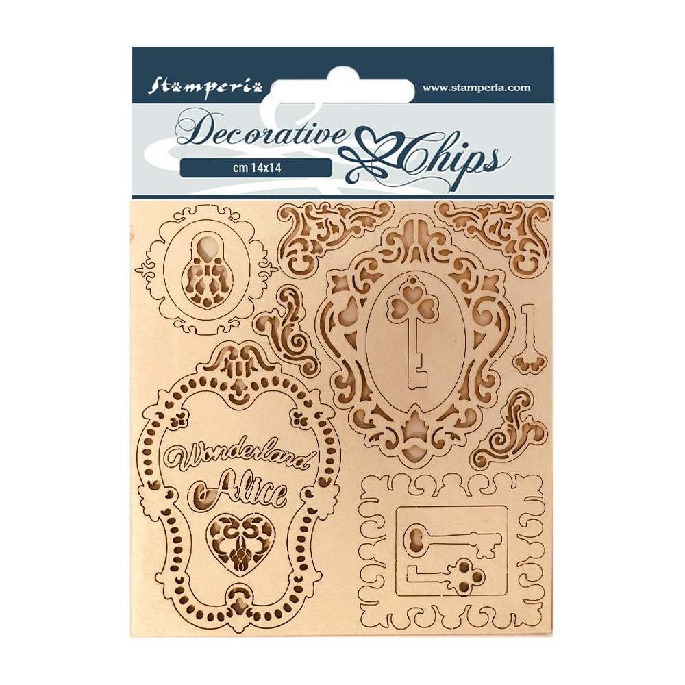 Stamperia Decorative Chips - Alice Keys and Frames