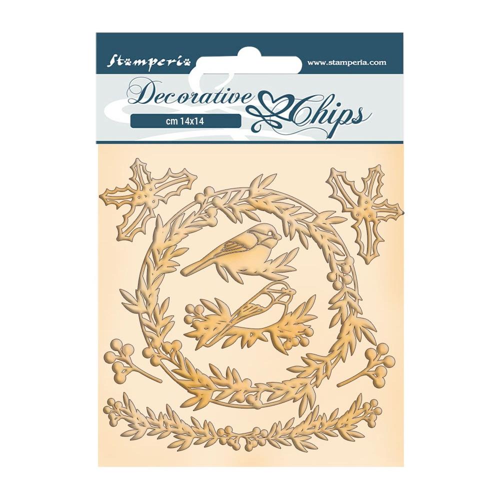 Stamperia Decorative Chips - Garland Romantic Christmas