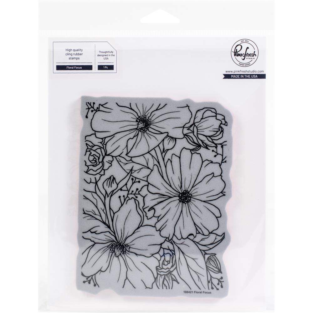 Pinkfresh Studio Cling Rubber Background Stamp A2 - Floral Focus