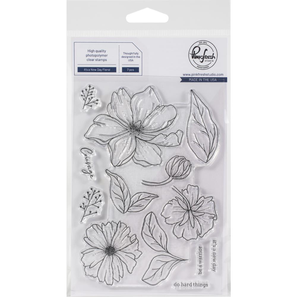Pinkfresh Studio Clear Stamp Set - Its A New Day Floral