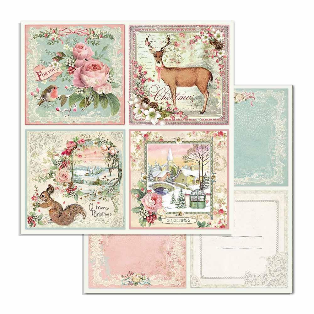 Stamperia Double-Sided Paper Pad - 6x6 - Pink Christmas
