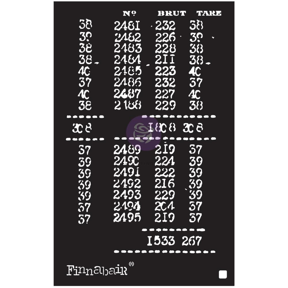 Finnabair Prima Marketing Stencil - Book Of Numbers