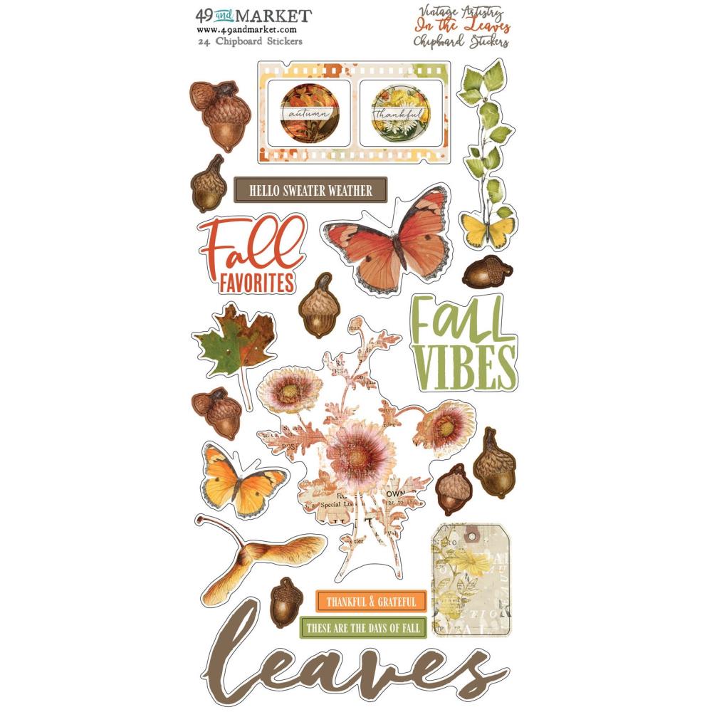 Vintage Artistry In The Leaves Chipboard Stickers